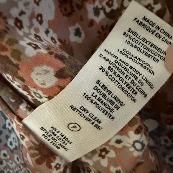 NWT | ANTHROPOLOGIE Avec Les Fillies Floral Toggle-Cotton Rain Anorak Trench - Picture 3 of 14